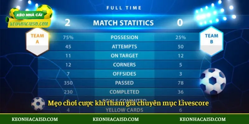 Mẹo chơi cược khi tham gia chuyên mục Livescore